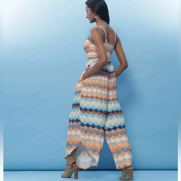 Label Ritu Kumar Orange Mariana Printed Jumpsuit - Picture 4 of 8